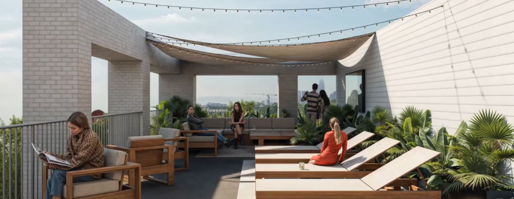 a group of people sitting at a table outside